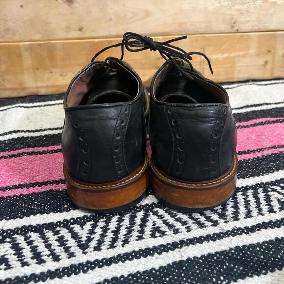 Aston Grey Black Leather Wingtip Oxford Dress Shoes Mens Size 11 Genuine